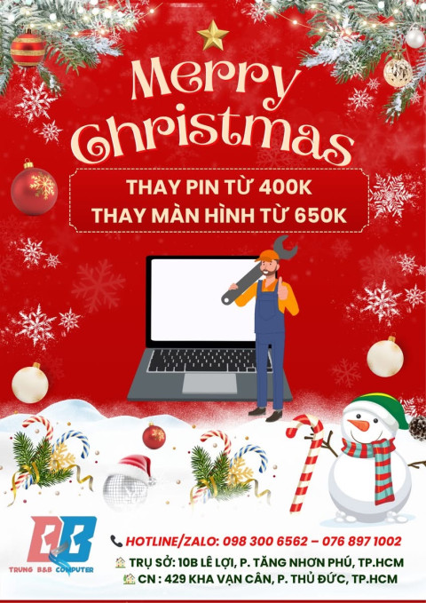 MÙA GIÁNG SINH NGẬP TRÀN ƯU ĐÃI TẠI TRUNG B&B COMPUTER!